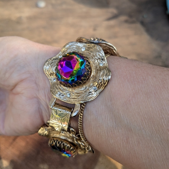 Vintage Judy Lee "Tourmaline" Chunky Bracelet - Picture 5 of 10